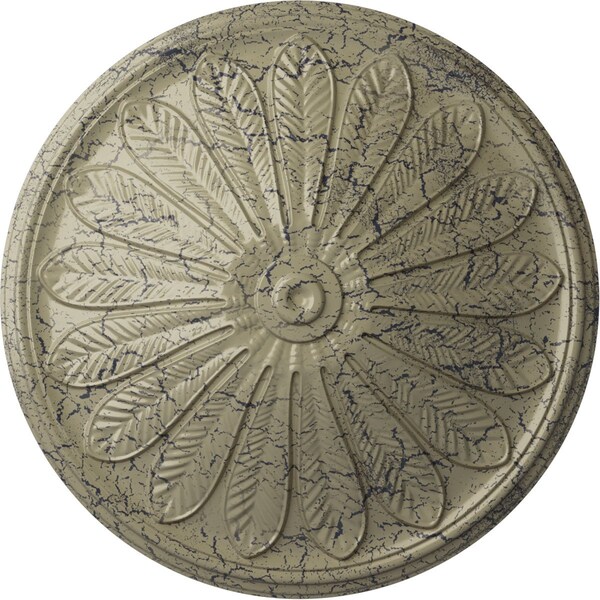 Ekena Millwork Brontes Ceiling Medallion (Fits Canopies up to 3 5/8"), 25 1/2"OD x 5 1/2"P, Castle Stone Crackle CM25BRCSC - main